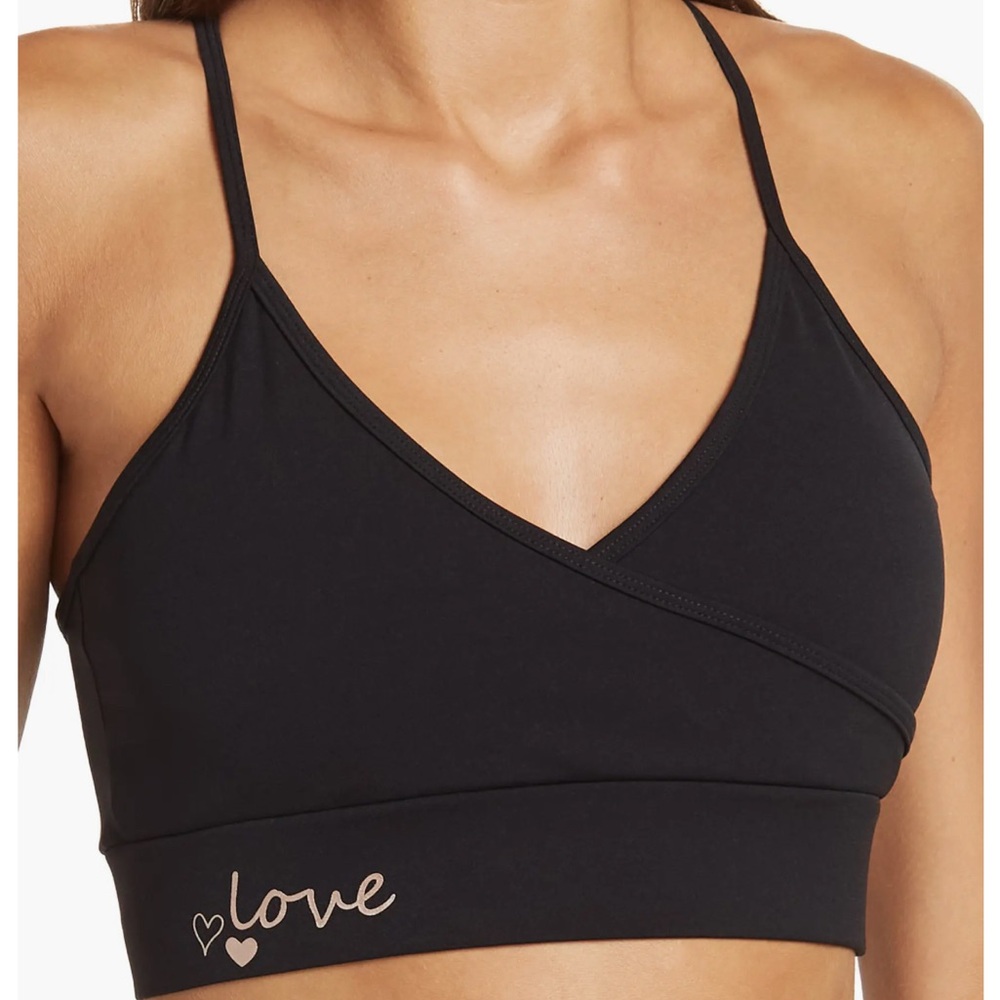 ELECTRIC YOGA Love Strappy Back Bralette  with pads black size M workout